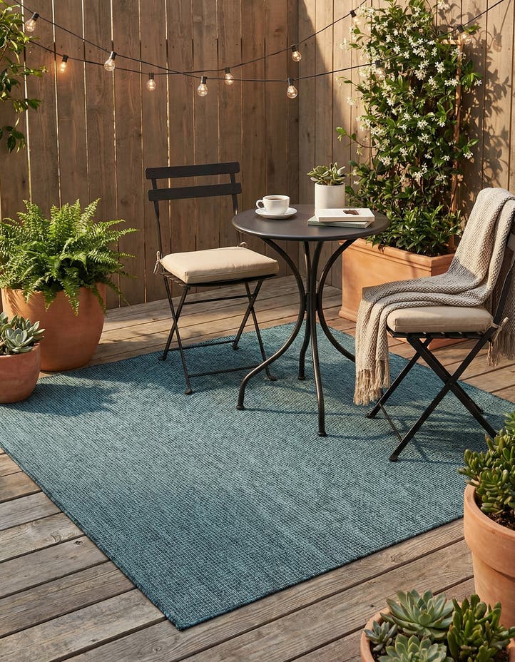 5' 3 x 5' 3 Easy-Clean Solid Indoor / Outdoor ...