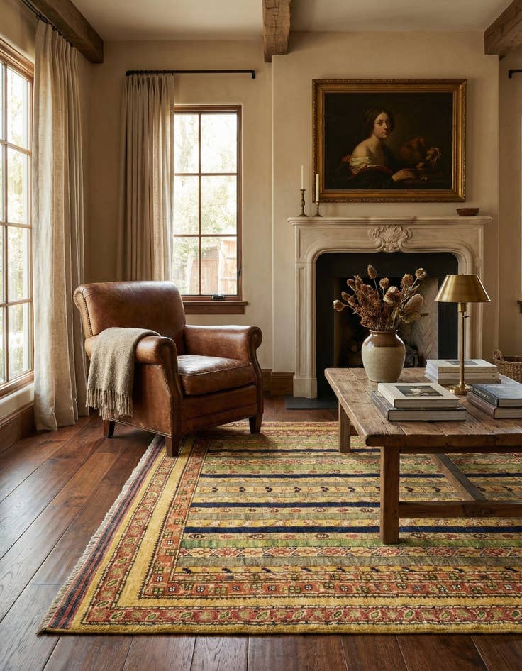 Detail image of 4' 1 x 6' 2  Hand Knotted Ariana Ziegler Rug