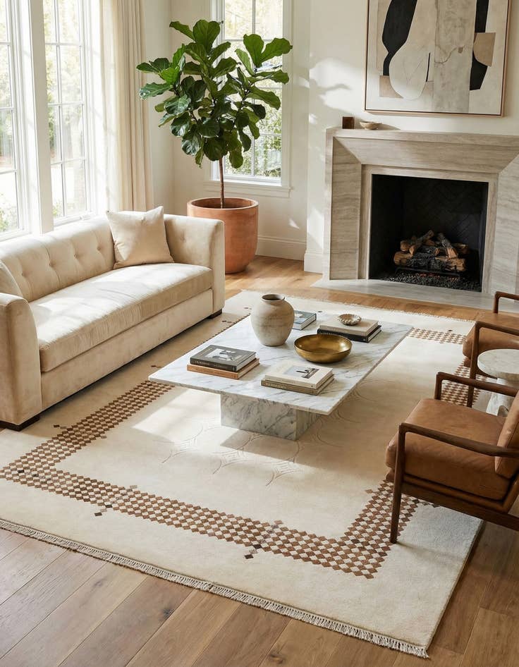 Detail image of  6' 11 x 10'  Hand Knotted Darya Wool Rug