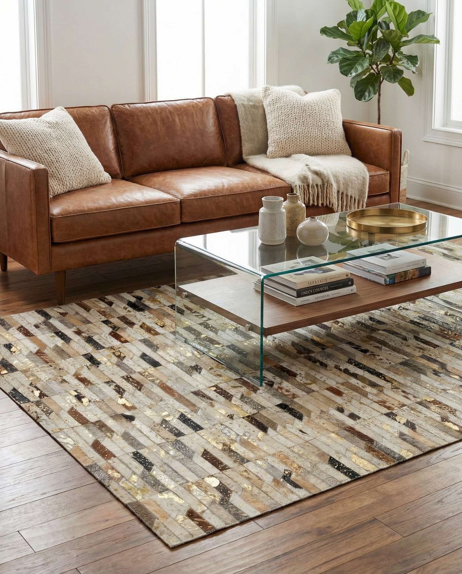 4' 1 x 5' 11 Cowhide - Patchwork Rug