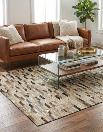 4' 1 x 5' 11 Cowhide - Patchwork Rug