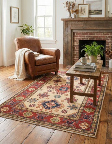 3' 3 x 5' Hand Knotted Kazak Rug