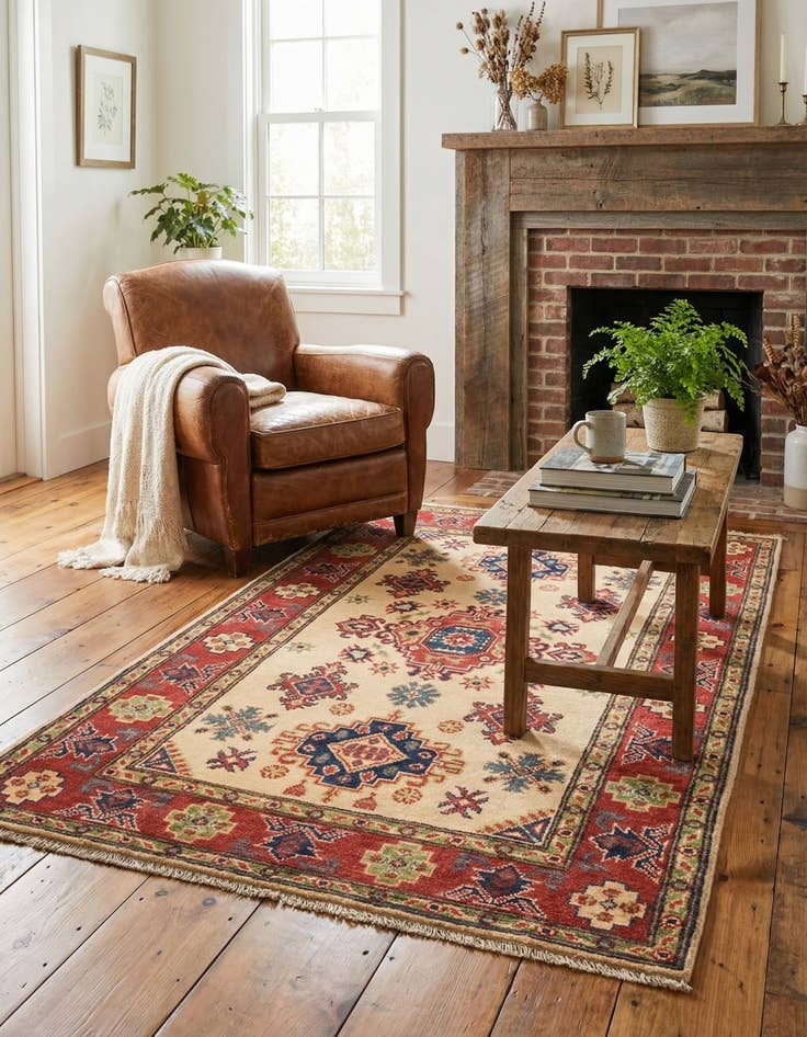 Detail image of 3' 3 x 5'  Hand Knotted Kazak Rug