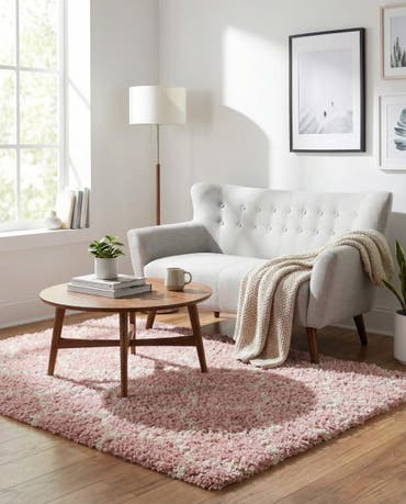  3' 3 x 3' 3 Lattice Shag Square Rug