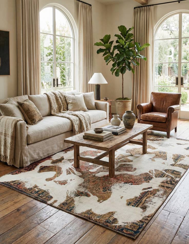 Detail image of 6' 4 x 9' 8  Hand Knotted Ultra Vintage Persian Wool Rug