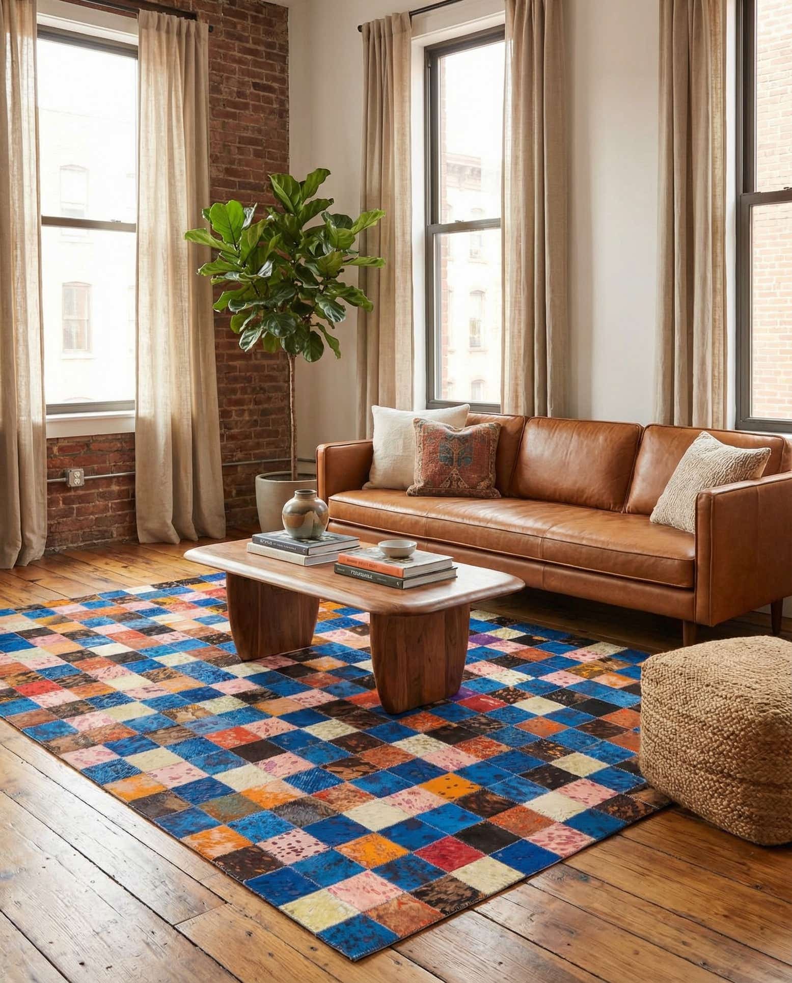 5' 3 x 7' 5 Cowhide Rug