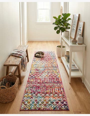 2' 7 x 10' Moroccan Trellis Runner Rug