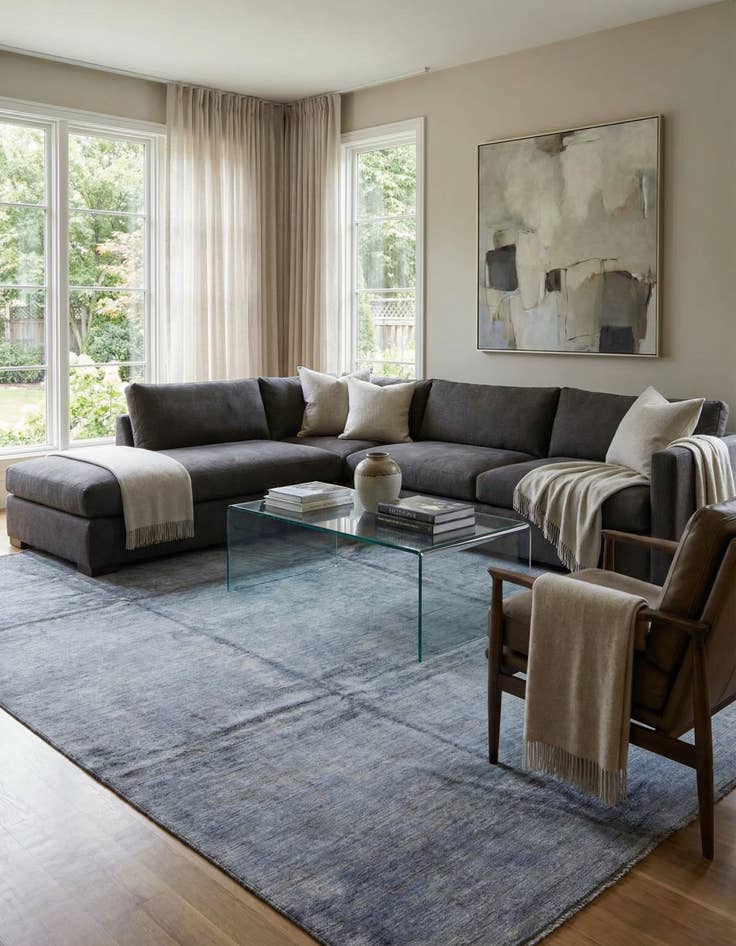 Detail image of 8' 7 x 11' 5  Hand Knotted Modern Ziegler Rug