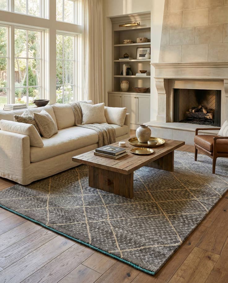 Detail image of 5' 8 x 8' 2 Hand Knotted Moroccan Wool Rug