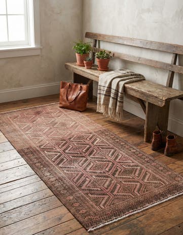 2' 8 x 5' 10 Hand Knotted Ultra Vintage Persian Wool Runner Rug