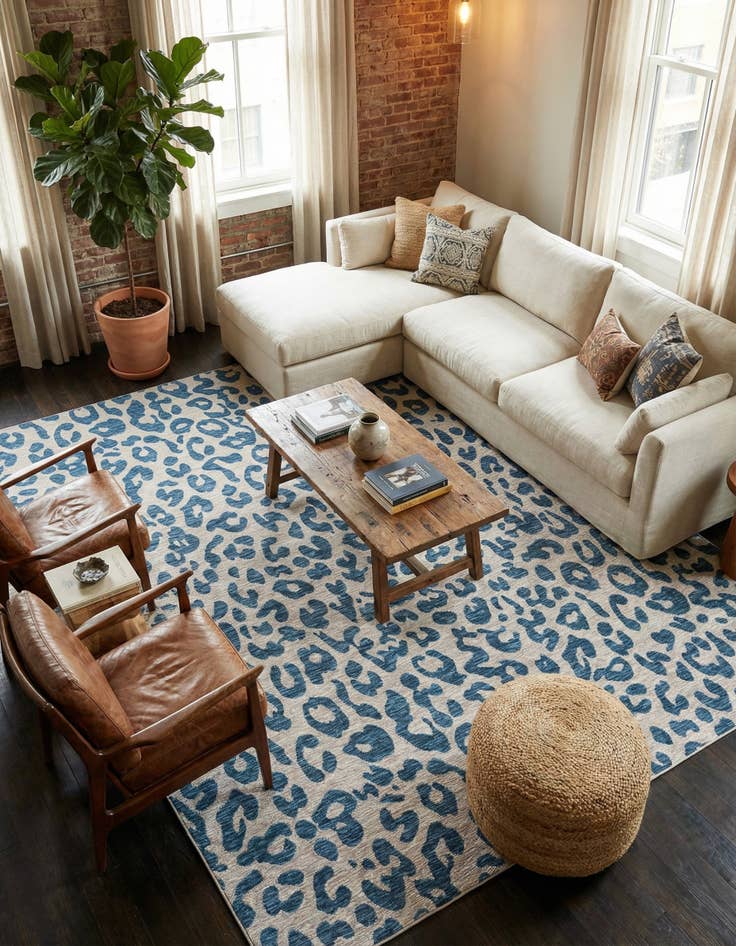 Detail image of  10' 8 x 10' 8  Washable Safari Indoor / Outdoor Square Rug