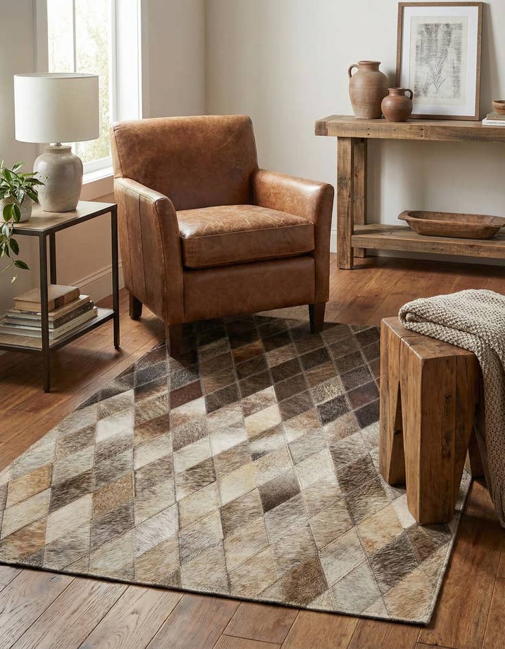 Detail image of  2' x 3' Cowhide Leather Rug