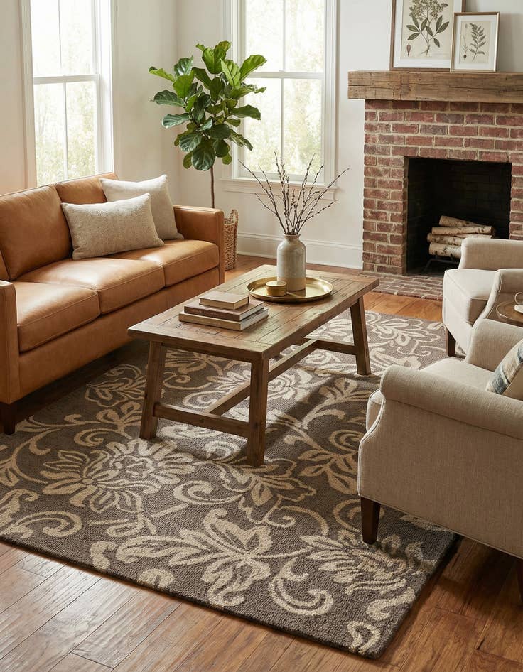 Detail image of 5' 1 x 8' Agra Wool Rug