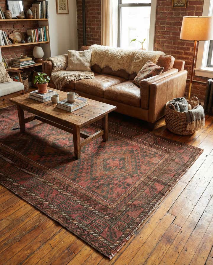 3' 5 x 6' 1 Hand Knotted Ultra Vintage Persian Wool Rug