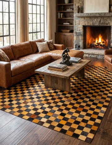 5' 2 x 8' 1 Cowhide Stocks Rug