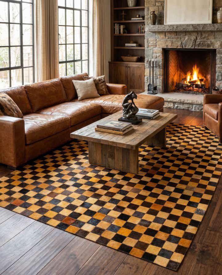 5' 2 x 8' 1 Cowhide Stocks Rug