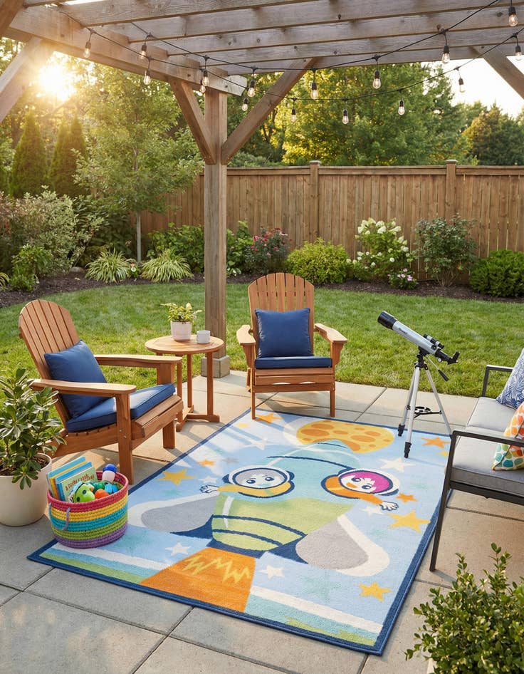 Detail image of  5' 3 x 7' 7  Washable  Indoor / Outdoor Rug