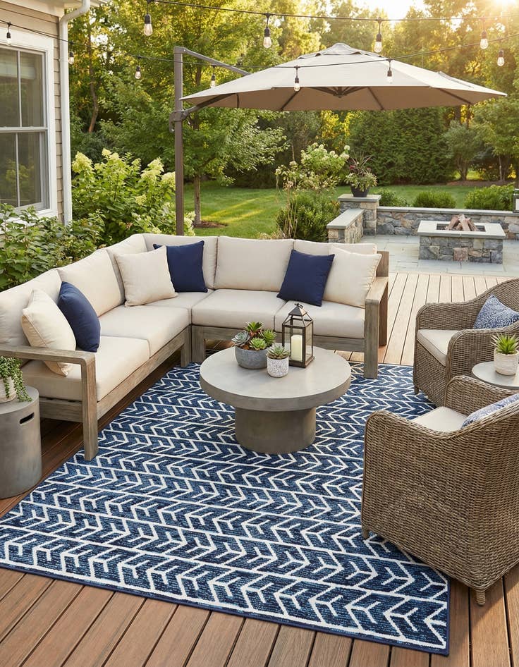 Detail image of 8' x 11'  Washable Sabrina Soto Aston Indoor / Outdoor Rug