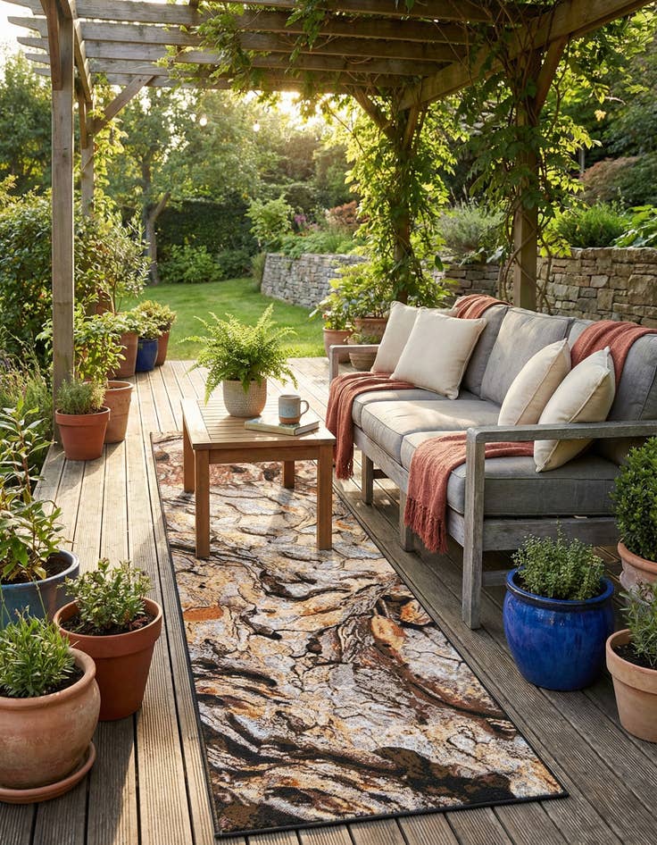 Detail image of  2' 7 x 12'  Washable Modern Indoor / Outdoor Runner Rug