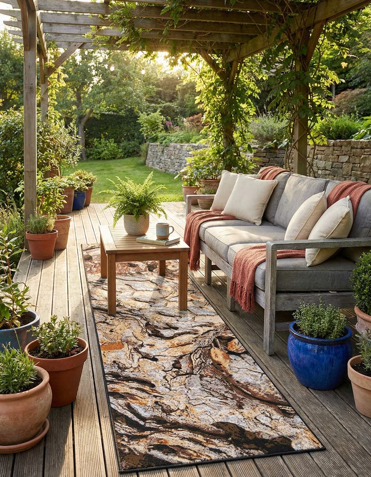 2' 7 x 12' Easy-Clean Modern Indoor / Outdoor...