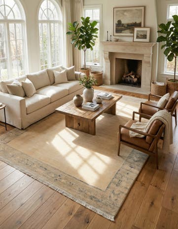 6' 8 x 9' 7 Hand Knotted Darya Wool Rug