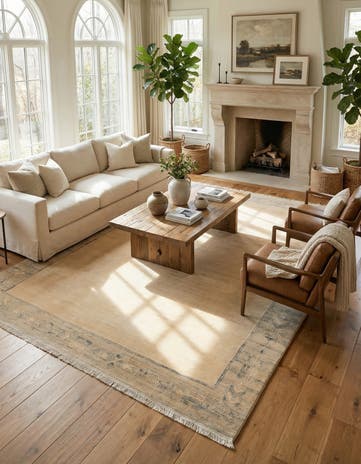 6' 8 x 9' 7 Hand Knotted Darya Wool Rug