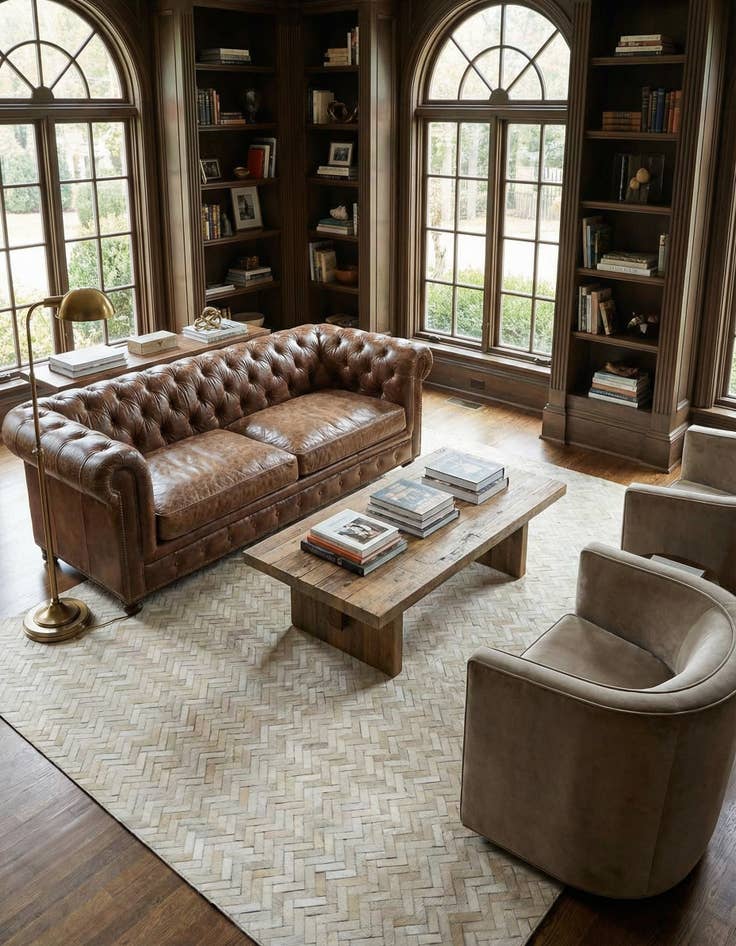 Detail image of 7' 10 x 9' 9 Cowhide - Patchwork Rug