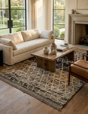 5' 2 x 6' 5 Hand Knotted Moroccan Wool Rug