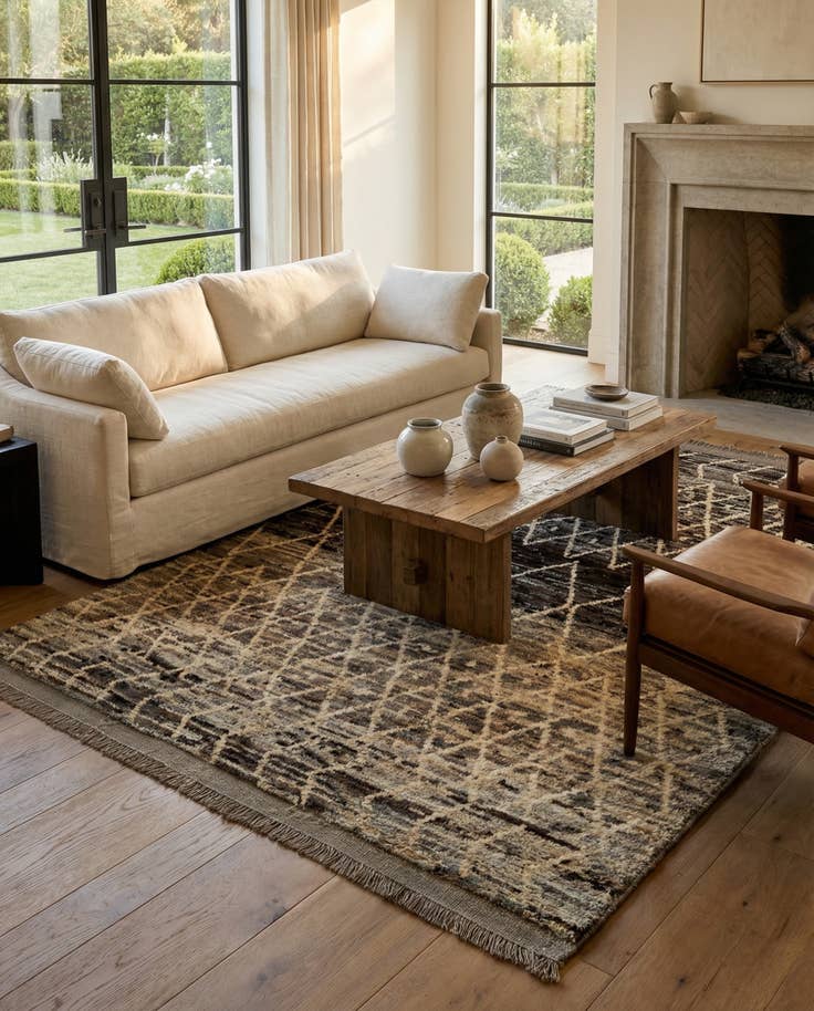 Detail image of 5' 2 x 6' 5 Hand Knotted Moroccan Wool Rug