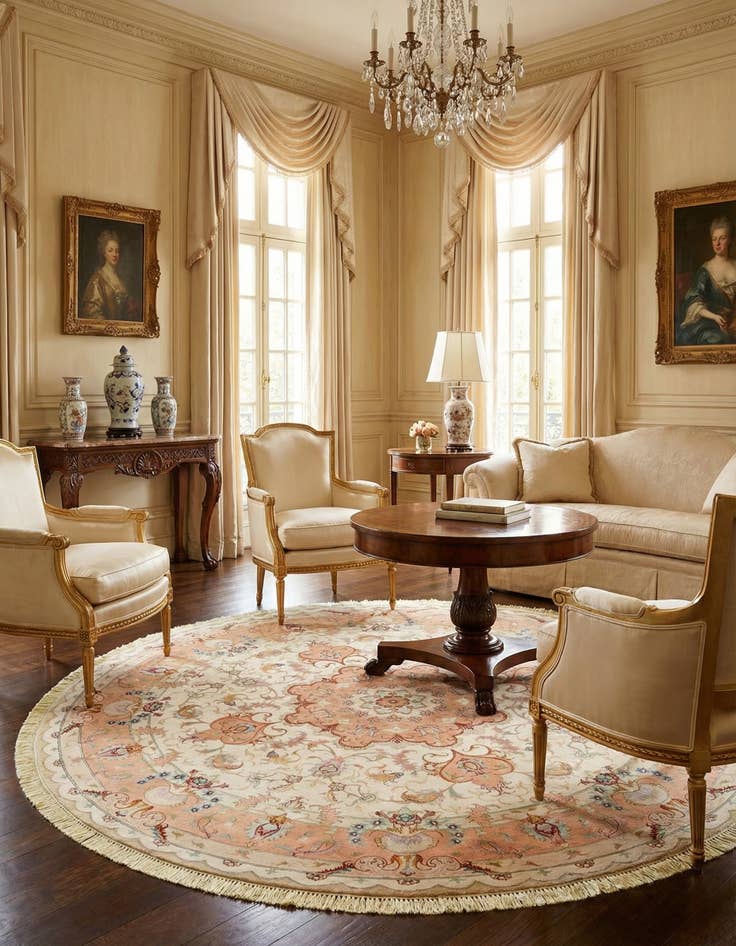 Detail image of 5' x 5' Tabriz Round Rug