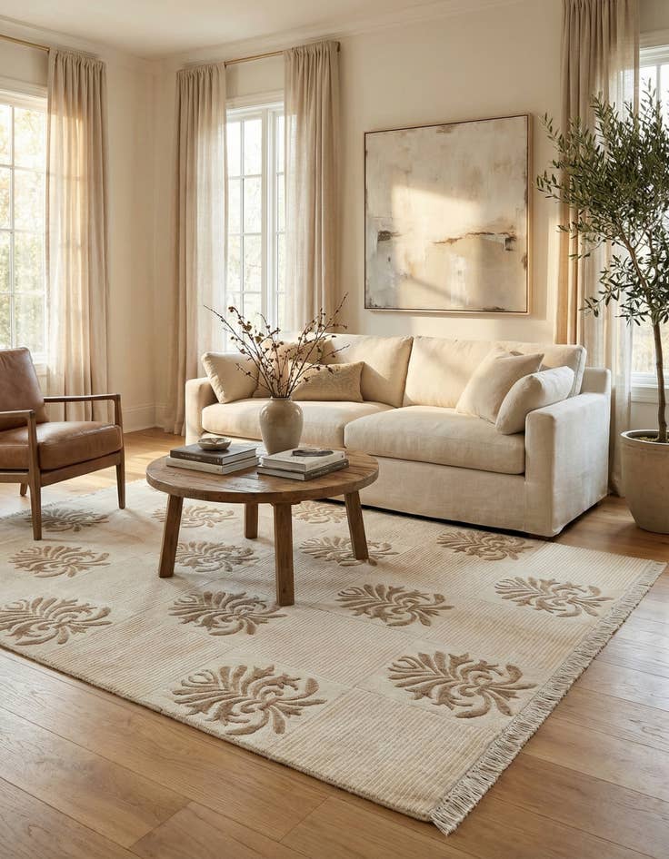 Detail image of  4' 11 x 6' 9  Hand Knotted Darya Wool Rug