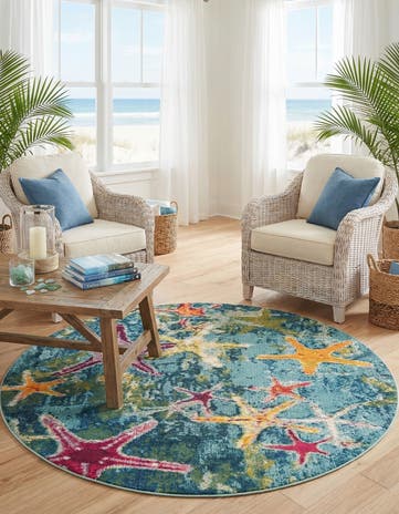 7' 10 x 7' 10 Washable Amalfi Round Rug