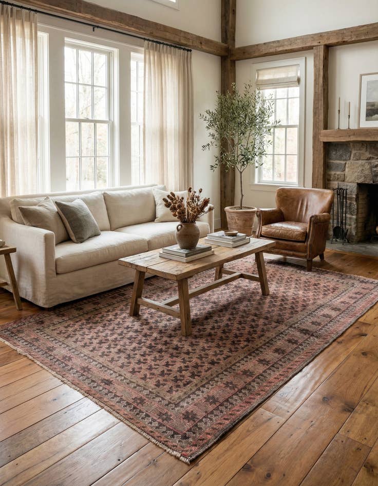 Detail image of 3' 8 x 6' 4  Hand Knotted Ultra Vintage Persian Wool Rug