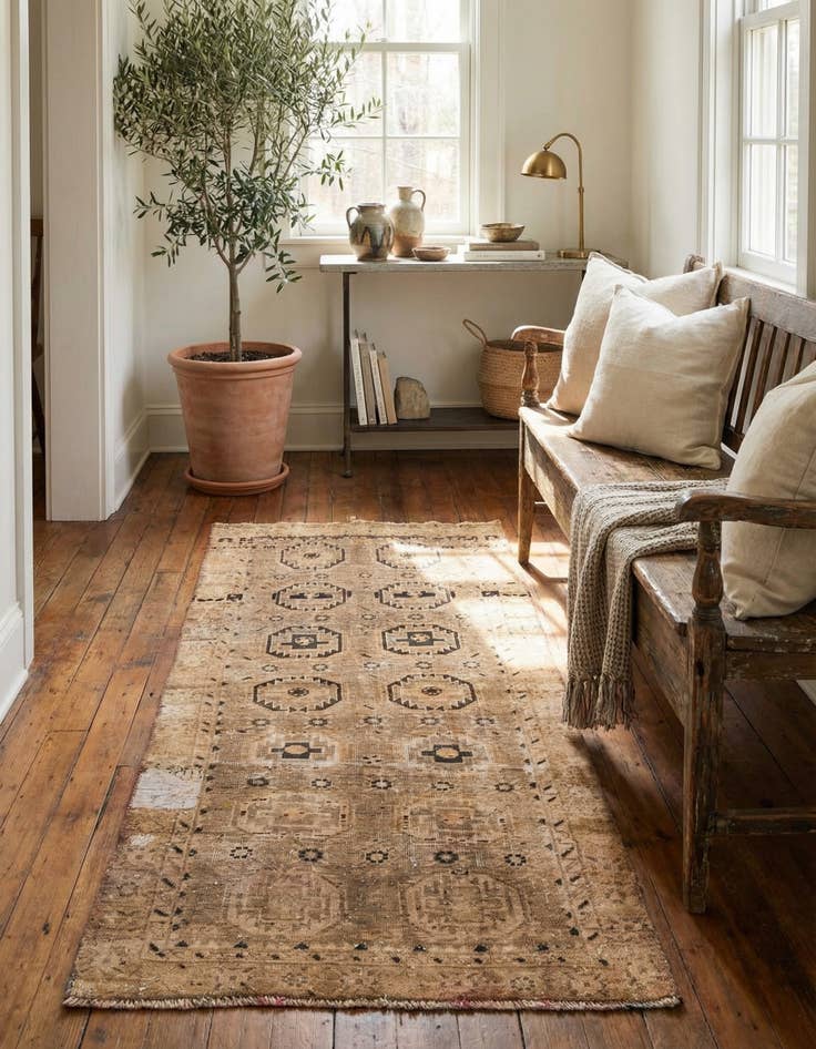 Detail image of 2' 8 x 5'  Hand Knotted Ultra Vintage Persian Wool Rug