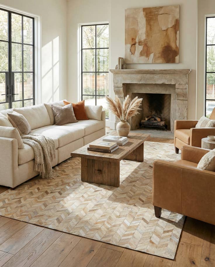 Detail image of 5' x 8' 1 Cowhide Stocks Rug