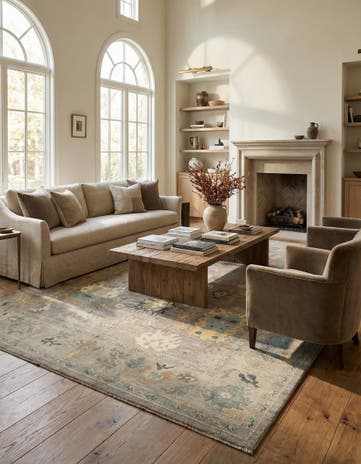 8' 1 x 10' 4 Hand Knotted Oushak Rug