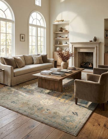8' 1 x 10' 4 Hand Knotted Oushak Rug