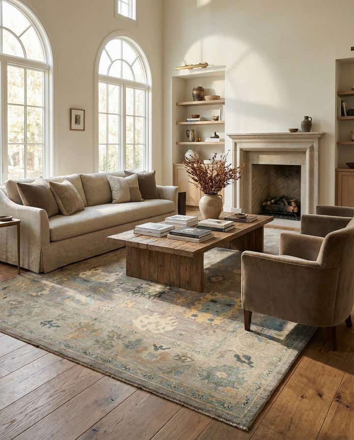 8' 1 x 10' 4 Hand Knotted Oushak Rug