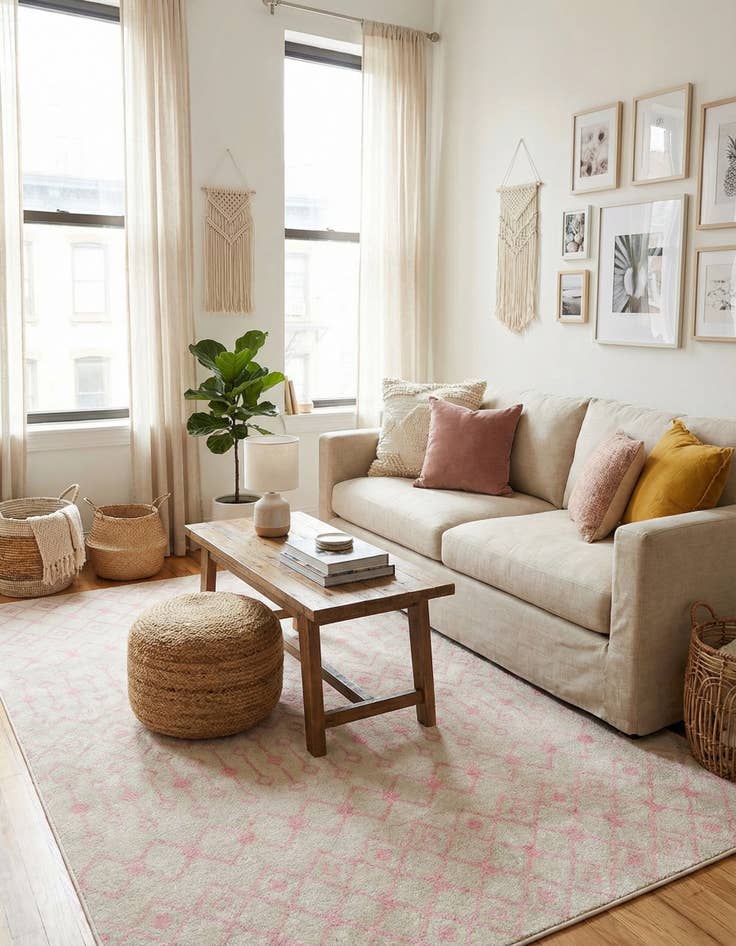 Detail image of  5' 3 x 8' Moroccan Trellis Rug