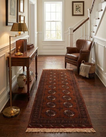 3' 4 x 6' 8 Hand Knotted Bokhara Wool Runner Rug
