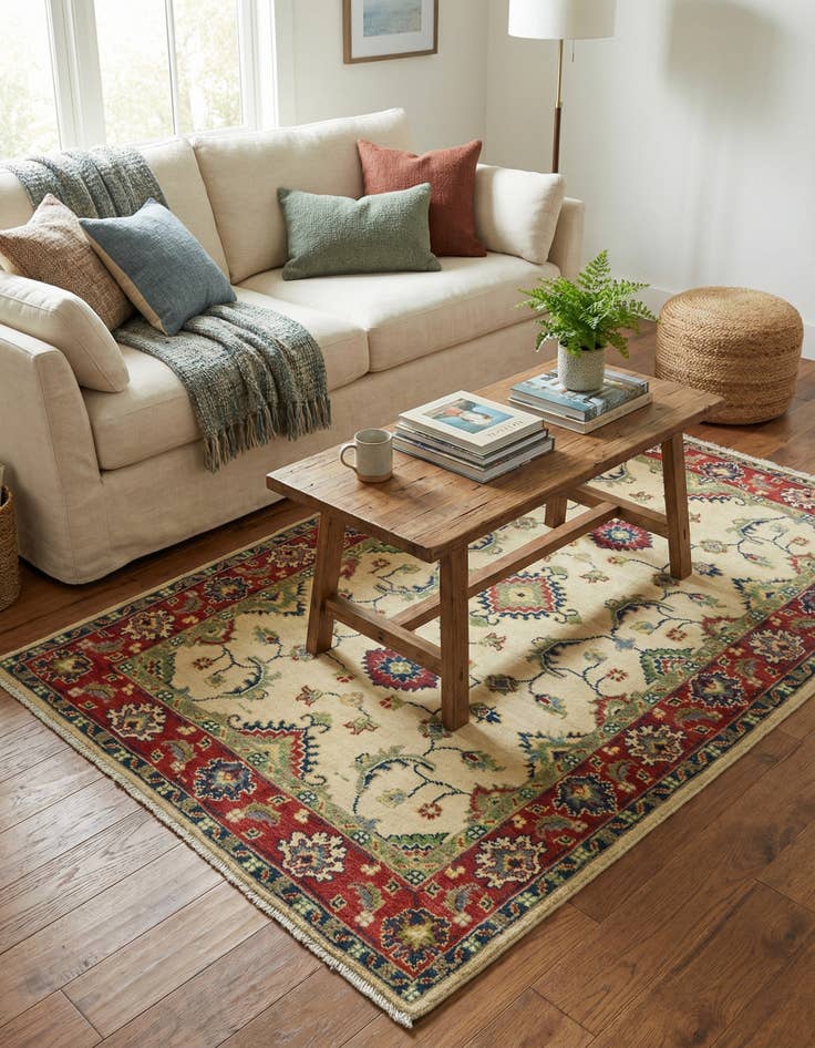 Detail image of 3' 4 x 5' 2  Hand Knotted Kazak Rug