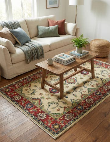 3' 4 x 5' 2 Hand Knotted Kazak Rug