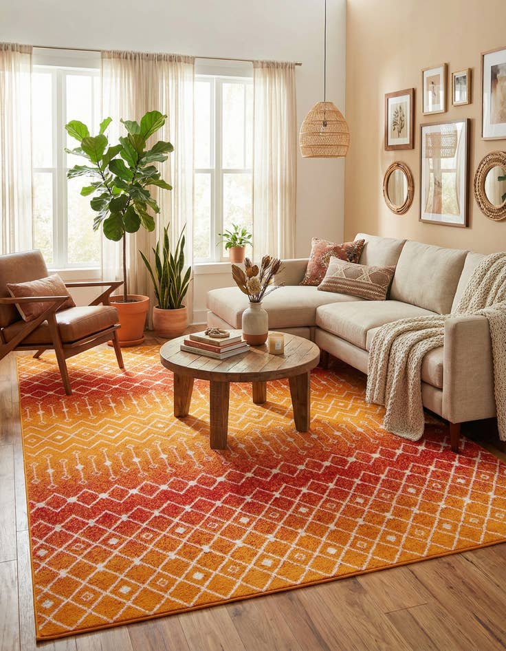 Detail image of 10' x 13' Moroccan Trellis Rug