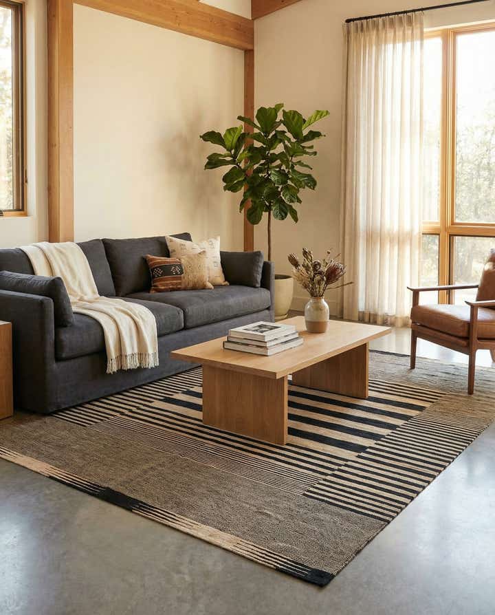 5' 9 x 7' 8 Hand Woven Kilim Modern Wool Rug