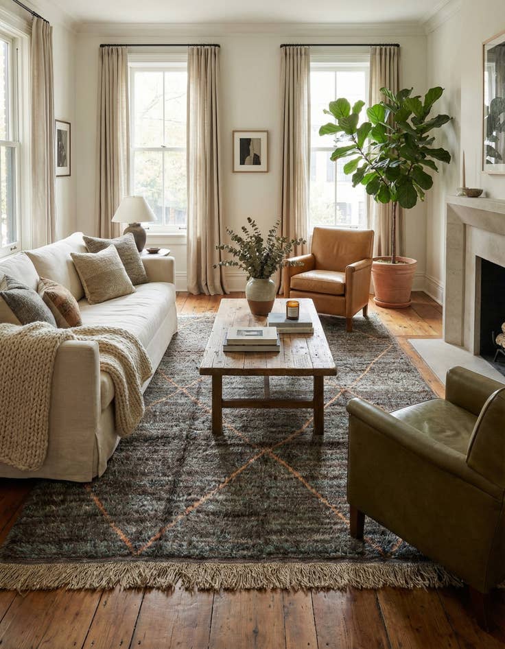 Detail image of 9' x 12' 7  Hand Knotted Moroccan Wool Rug