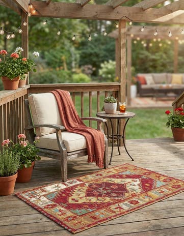 2' x 3' Easy-Clean Traditional Indoor / Outdoor Rug