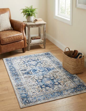 Royal Blue Washable Yara Rug
