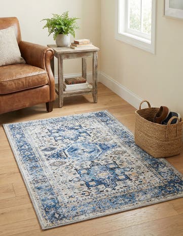 Royal Blue Washable Yara Rug