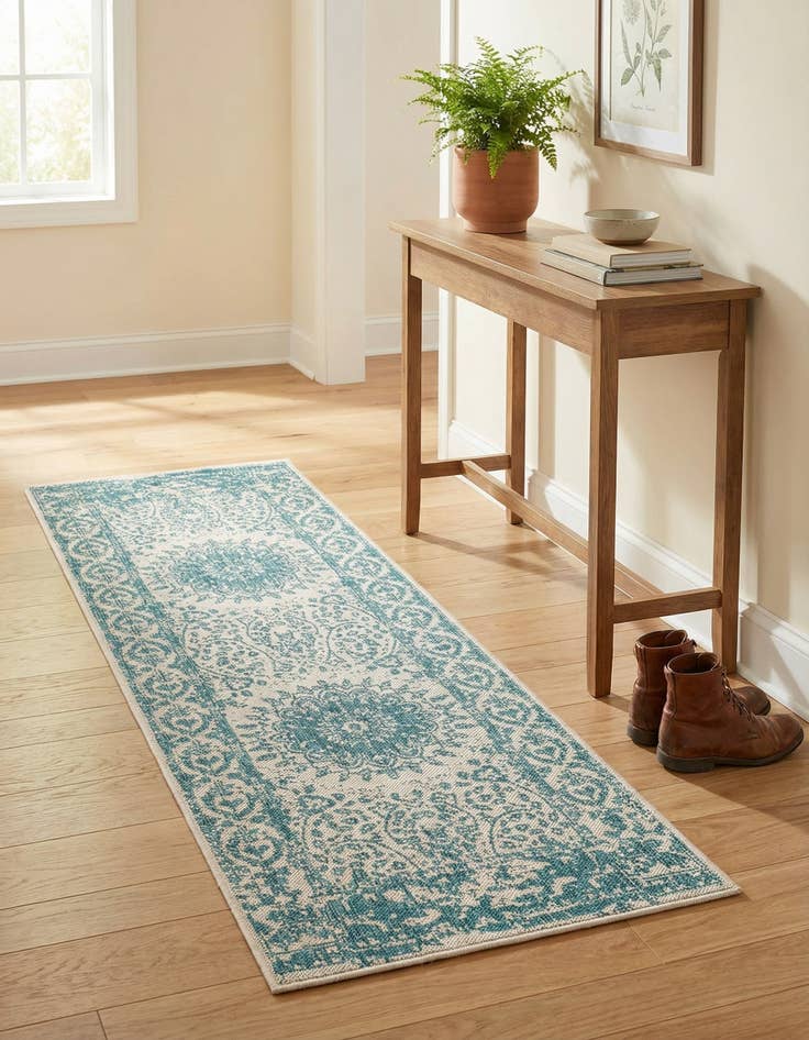 Detail image of  2' x 6'  Washable Traditional Indoor / Outdoor Runner Rug