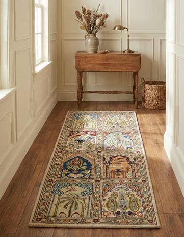 2' 5 x 5' 2 Hand Knotted Bakhtiar Wool Runner Rug